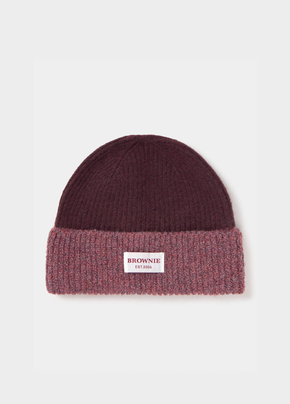 Gorro bicolor canalé lurex