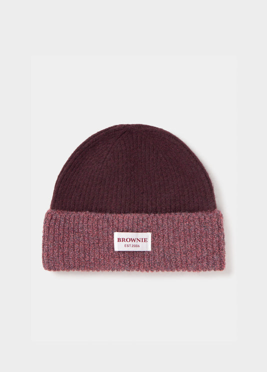 Gorro bicolor canalé lurex