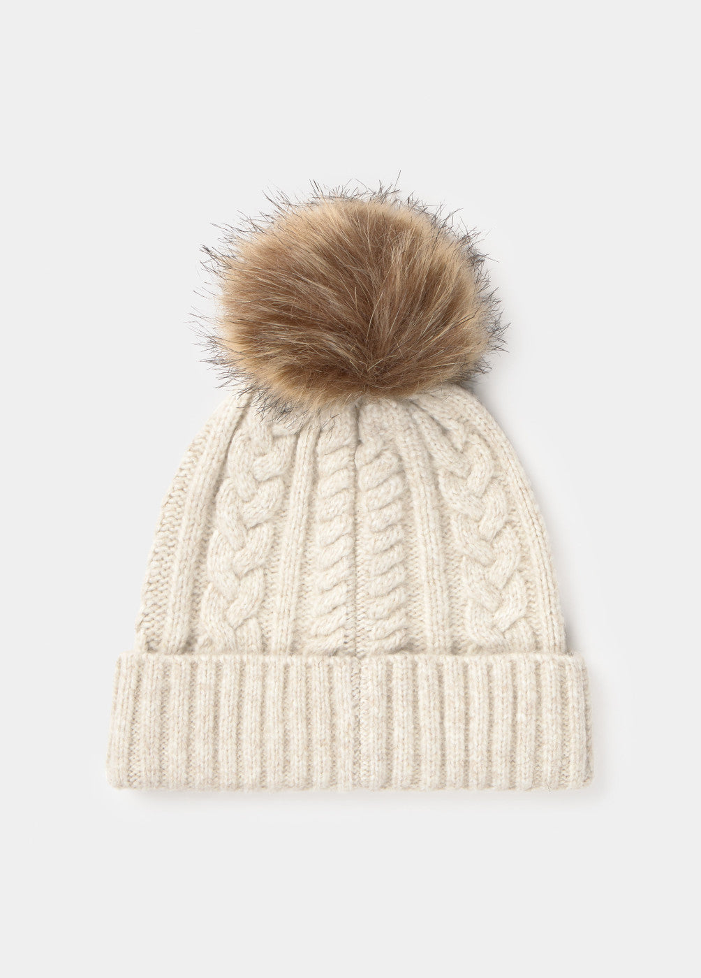 Gorro trenza bola pelo