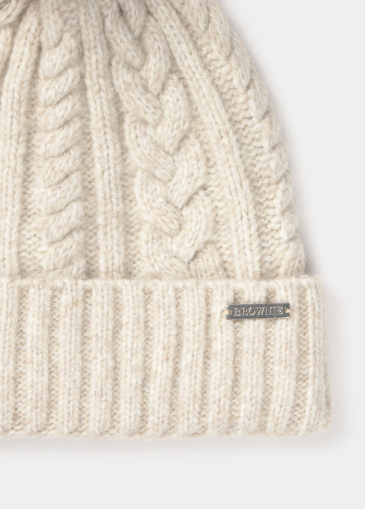 Gorro trenza bola pelo