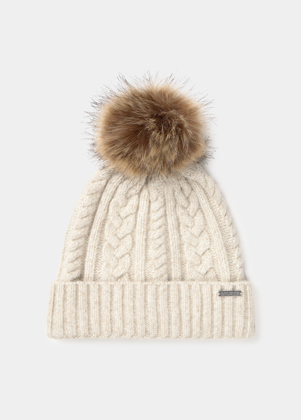 Gorro trenza bola pelo