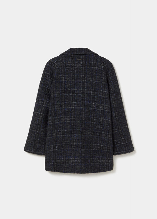 Abrigo cuadro bolsillos frontales