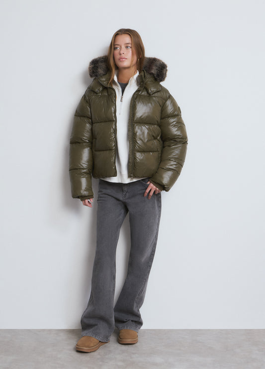 Abrigo acolchado vinilado