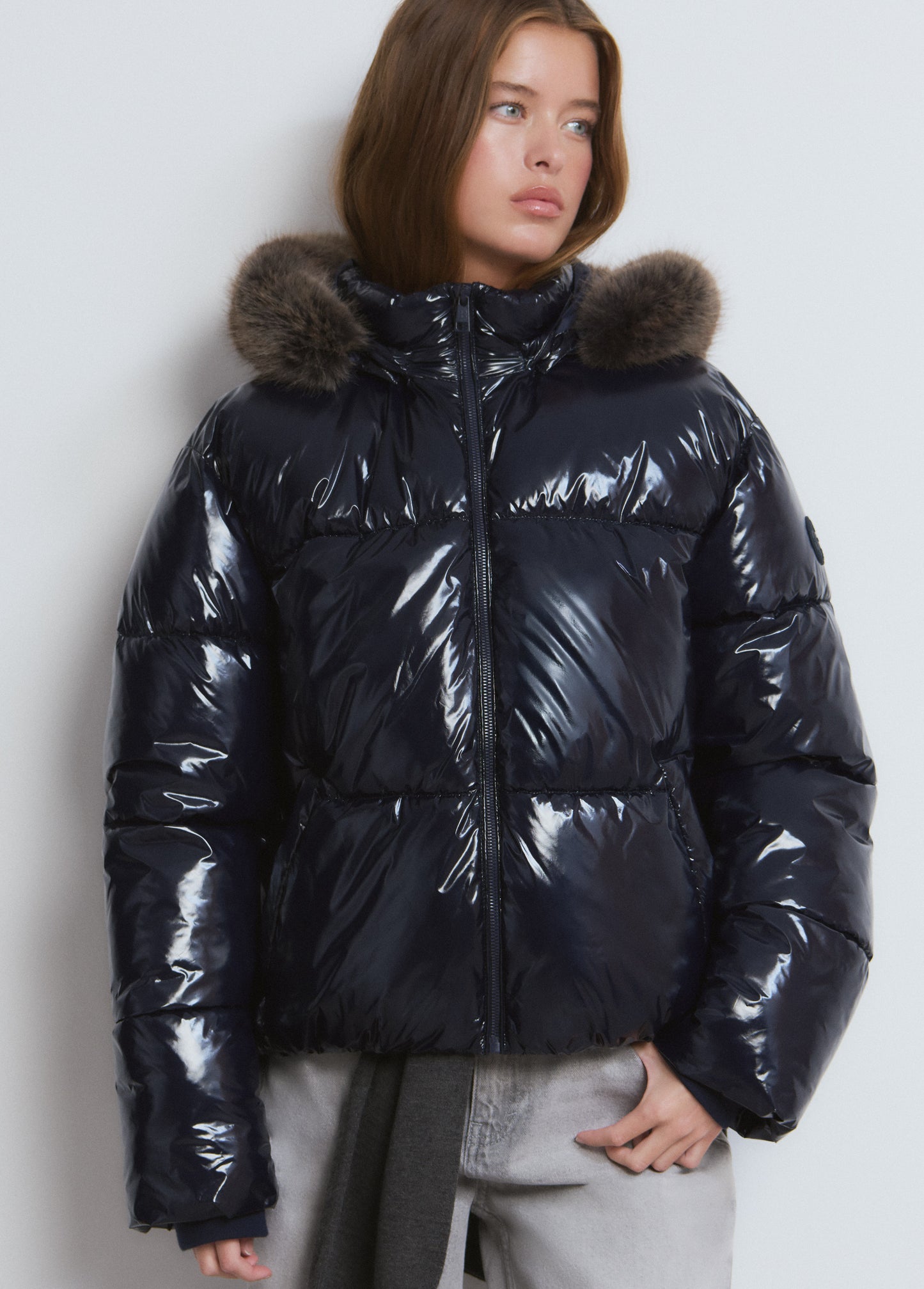 Abrigo acolchado vinilado