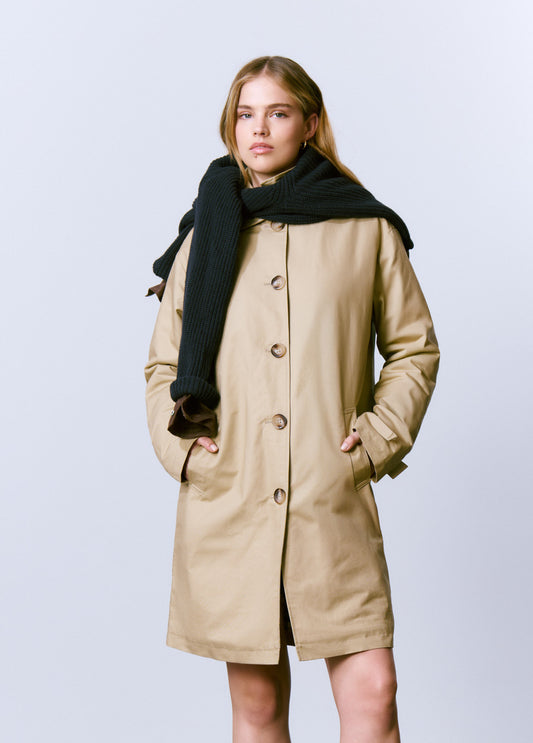 Gabardina forro vichy acolchada