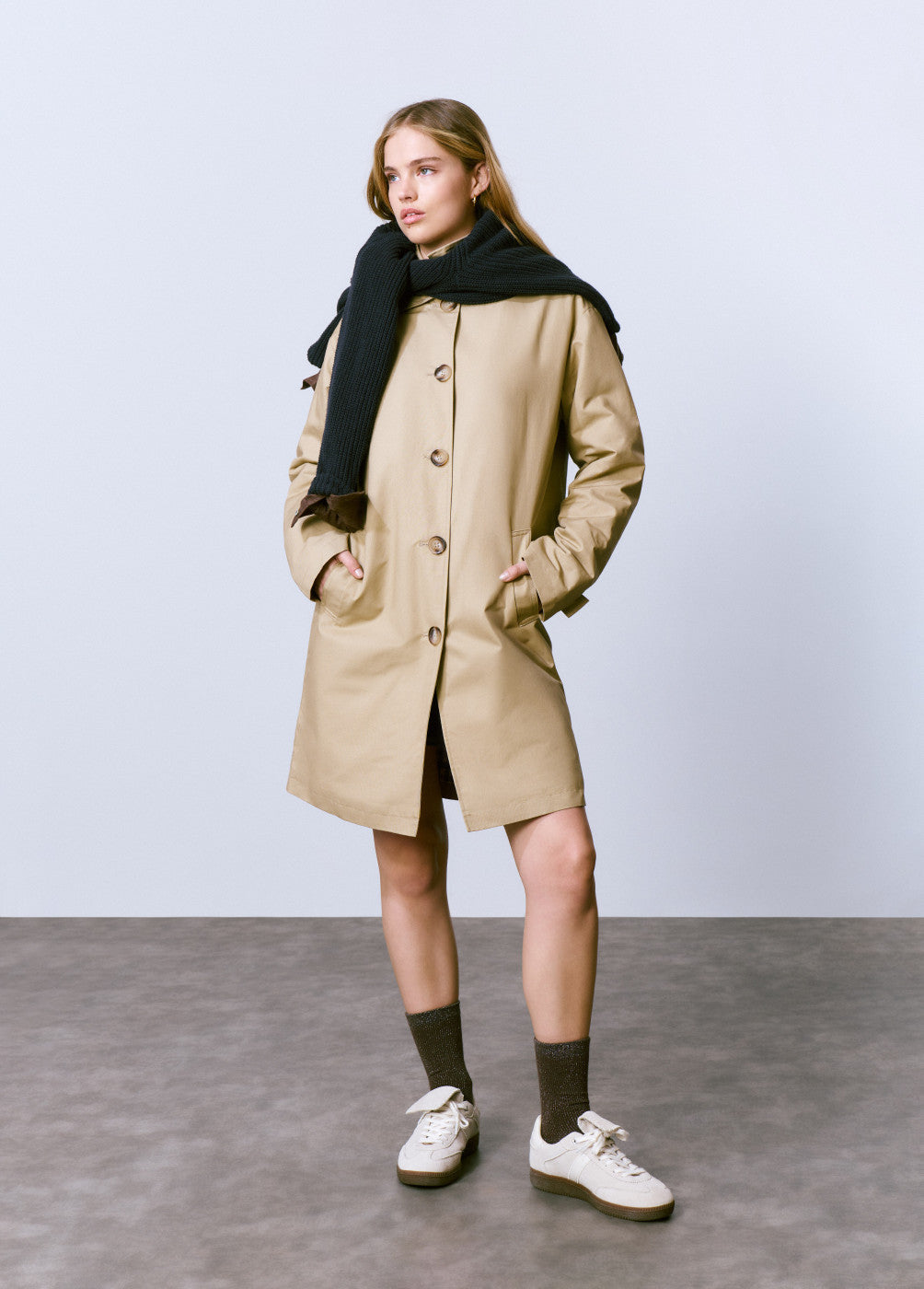 Gabardina forro vichy acolchada