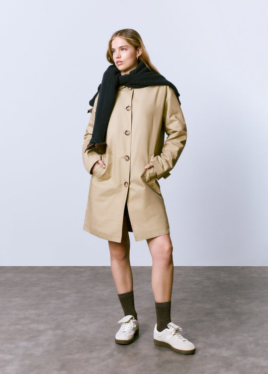 Gabardina forro vichy acolchada