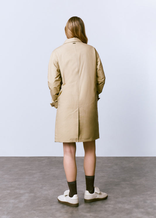 Gabardina forro vichy acolchada
