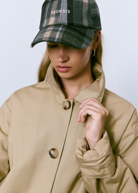Gabardina forro vichy acolchada