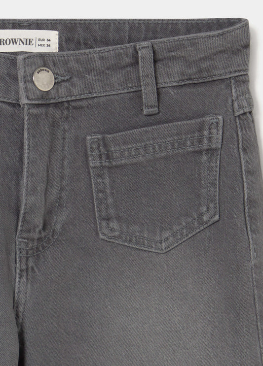 Jeans culotte bolsillo frontal