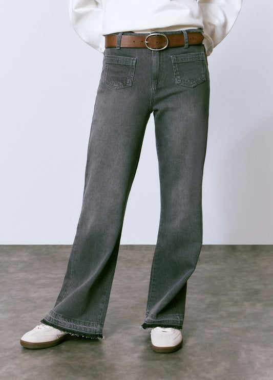 Jeans culotte bolsillo frontal