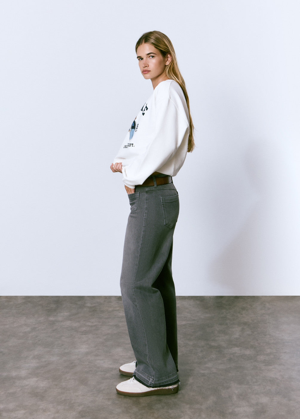 Jeans culotte bolsillo frontal