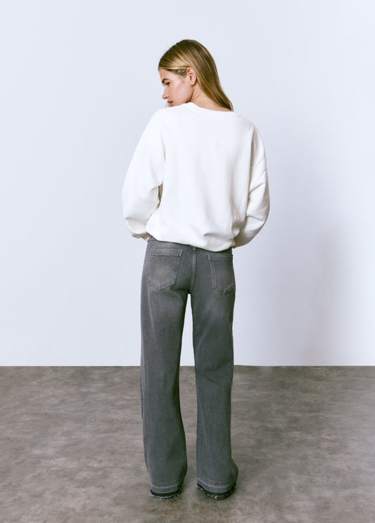 Jeans culotte bolsillo frontal