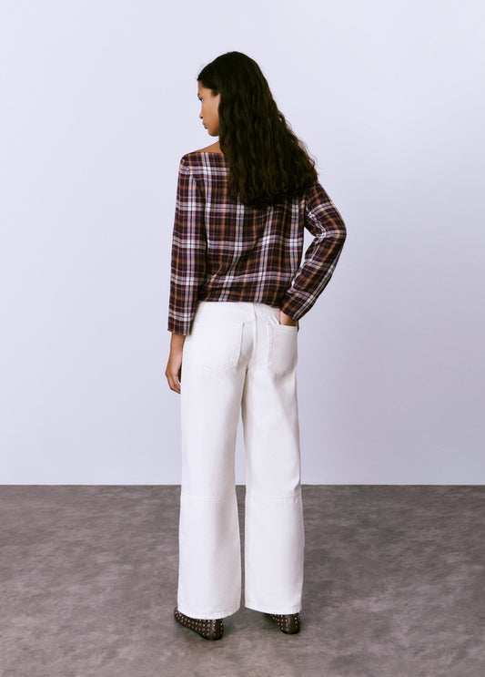 Blusa asimétrica cuadros