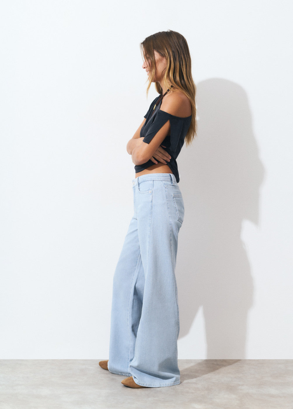 Jeans culotte apertura lateral