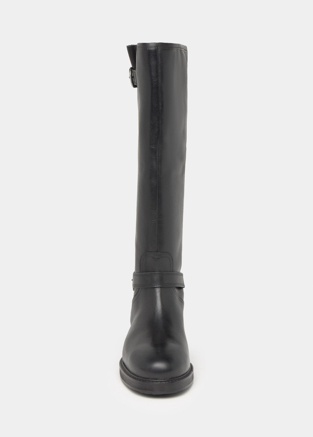 Bota alta hebillas piel