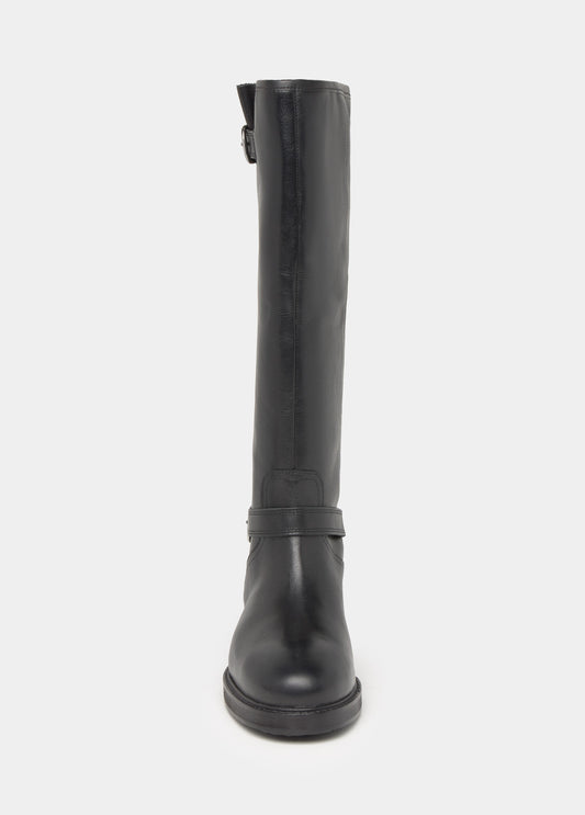 Bota alta hebillas piel