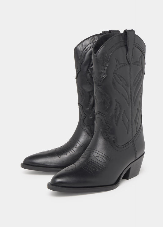 Bota alta cowboy piel