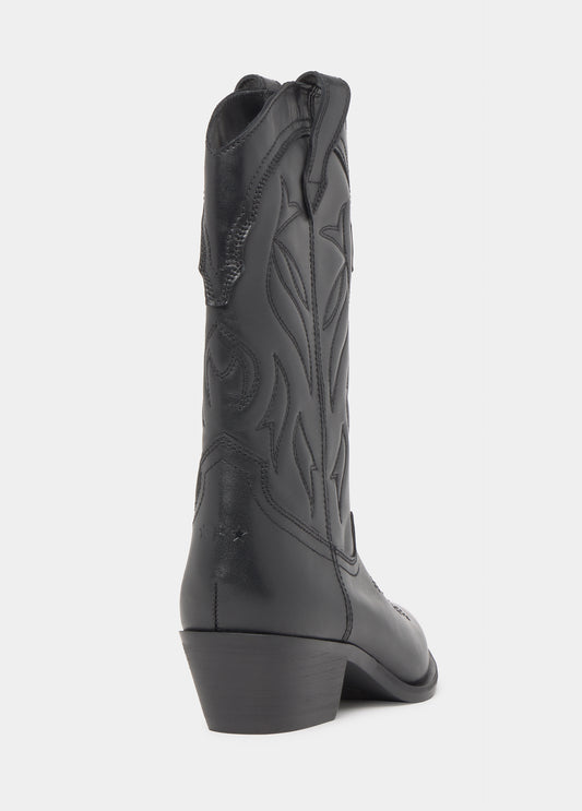 Bota alta cowboy piel