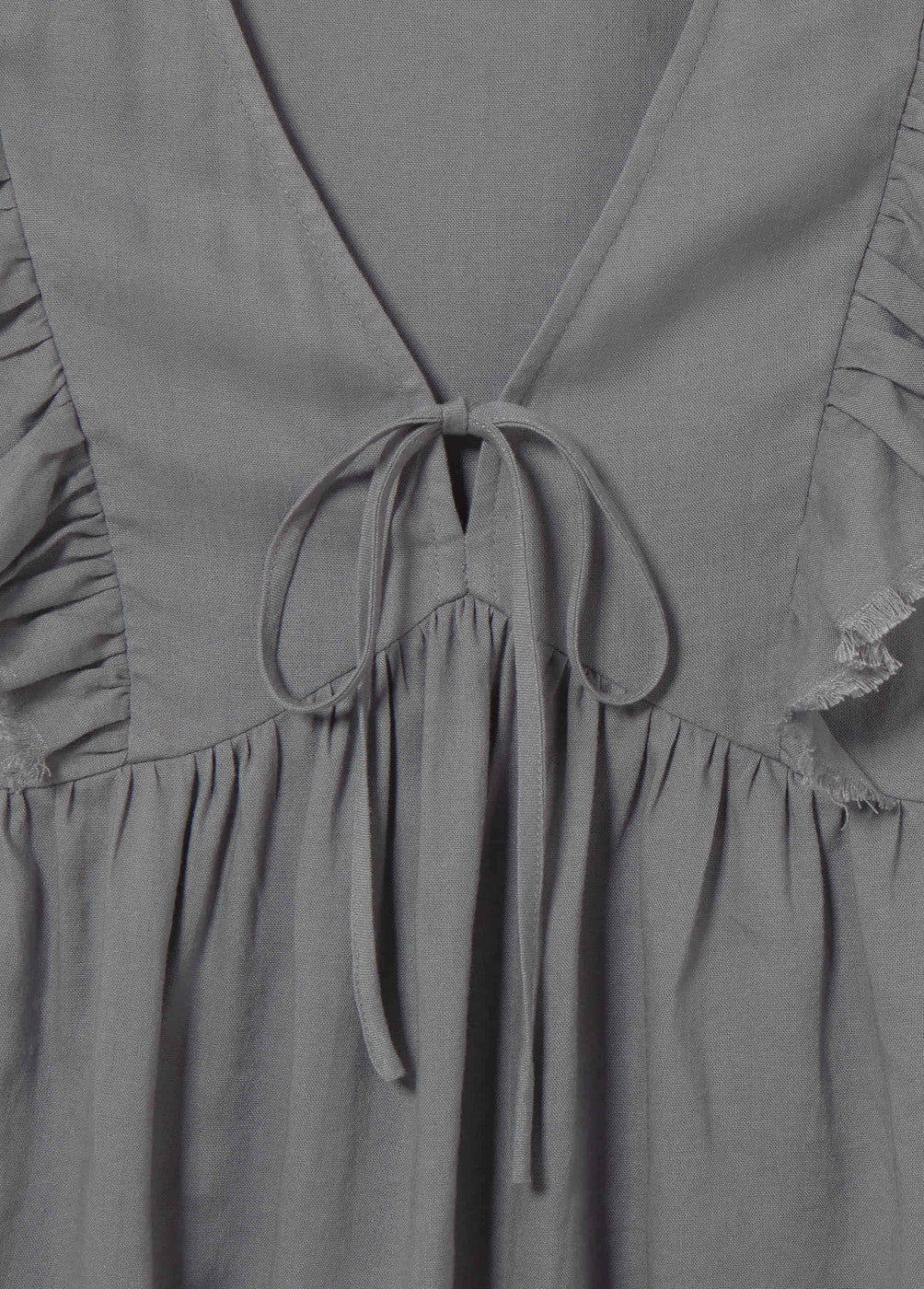 Blusa volantes con lino