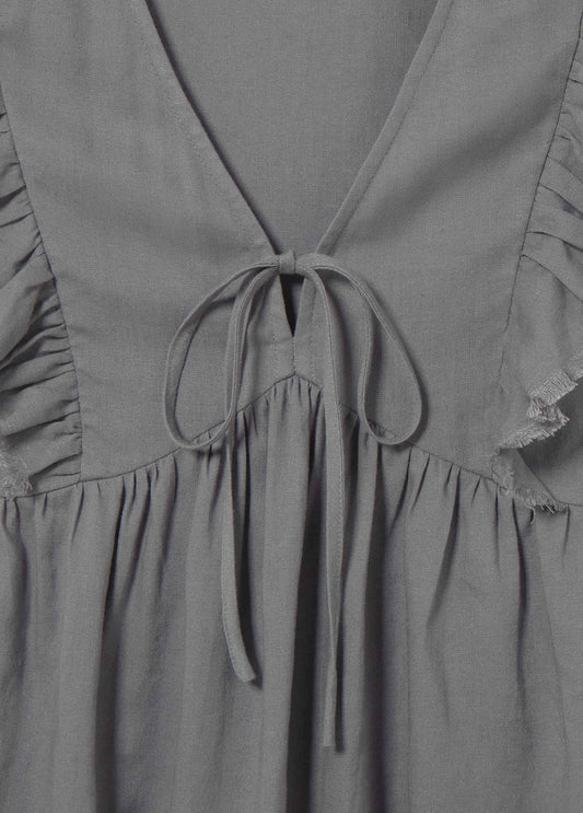 Blusa volantes con lino