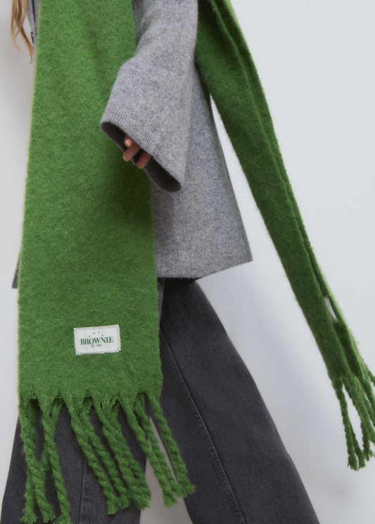 Bufanda gruesa lisa con flecos