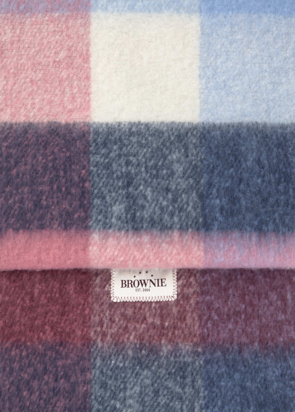 Bufanda gruesa cuadros flecos