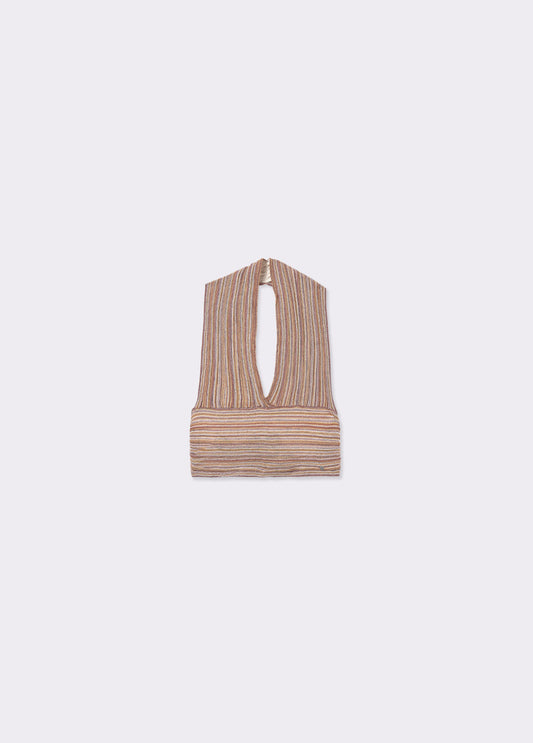 Top punto halter rayas