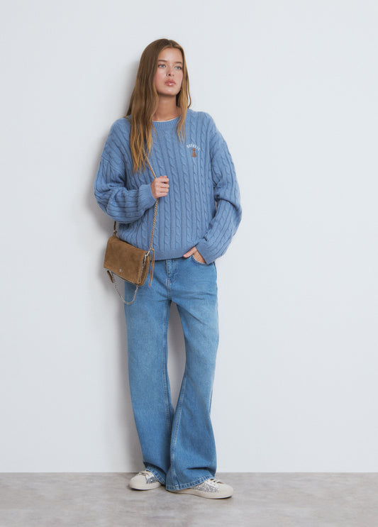 Jersey trenzas bordado perro