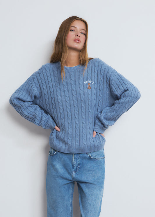 Jersey trenzas bordado perro