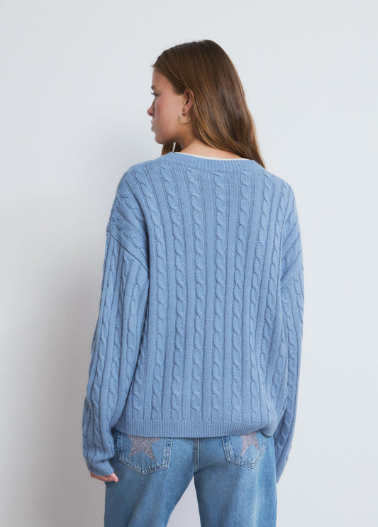 Jersey trenzas bordado perro