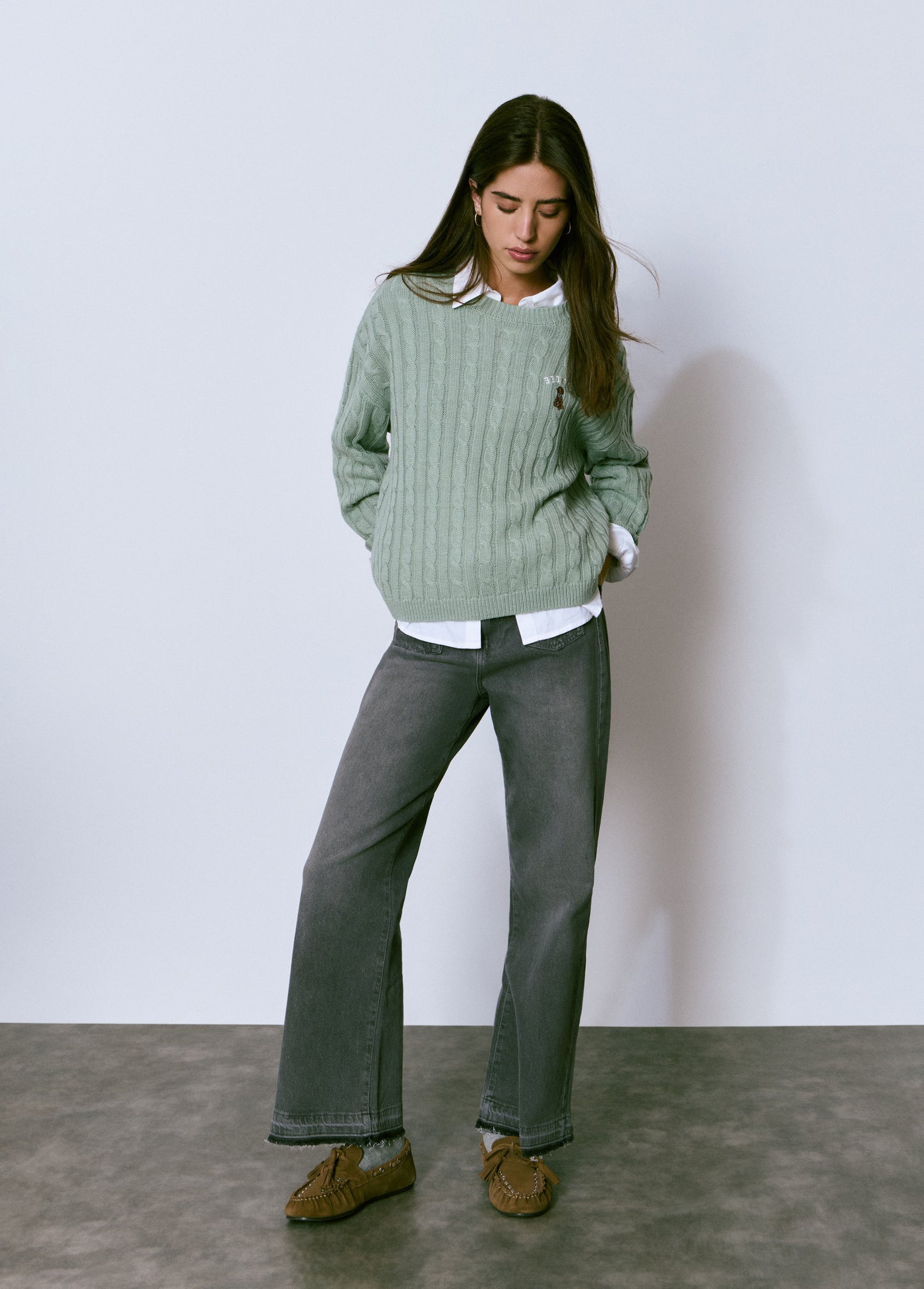 Jersey trenzas bordado perro