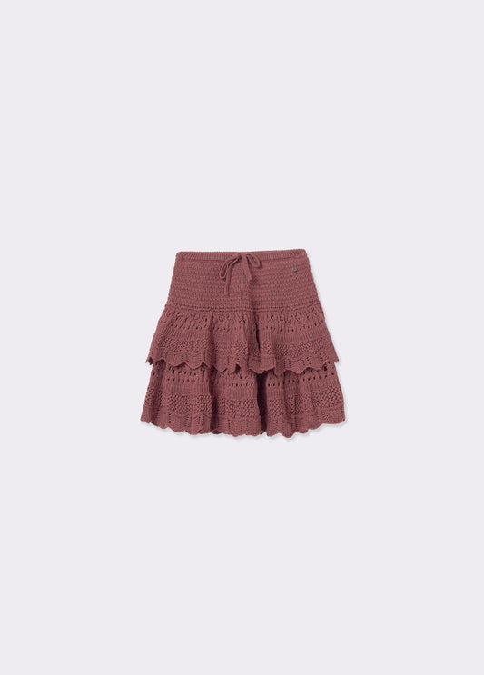 Falda crochet volantes