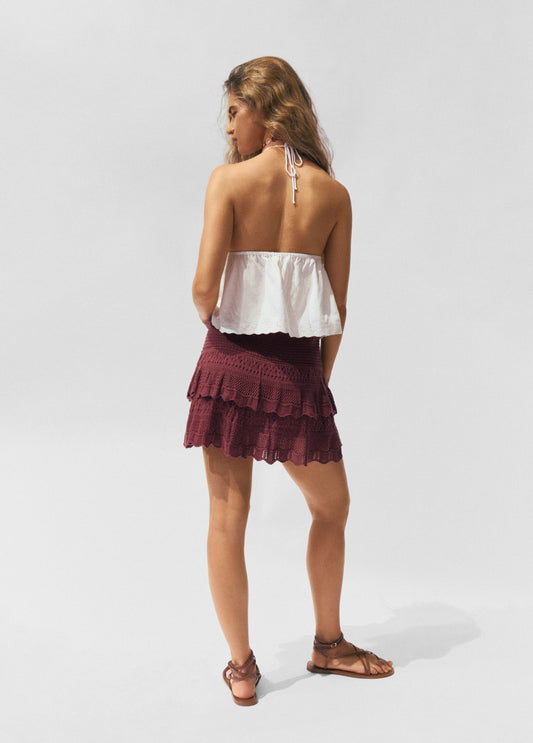 Falda crochet volantes