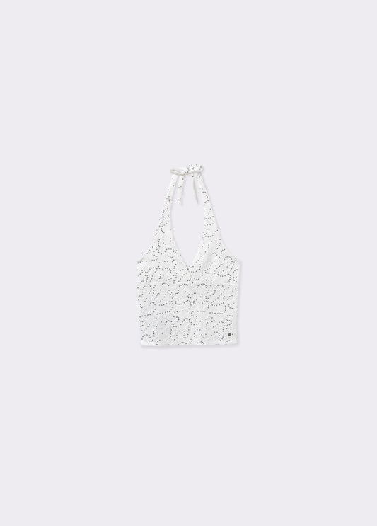 Top halter lentejuelas