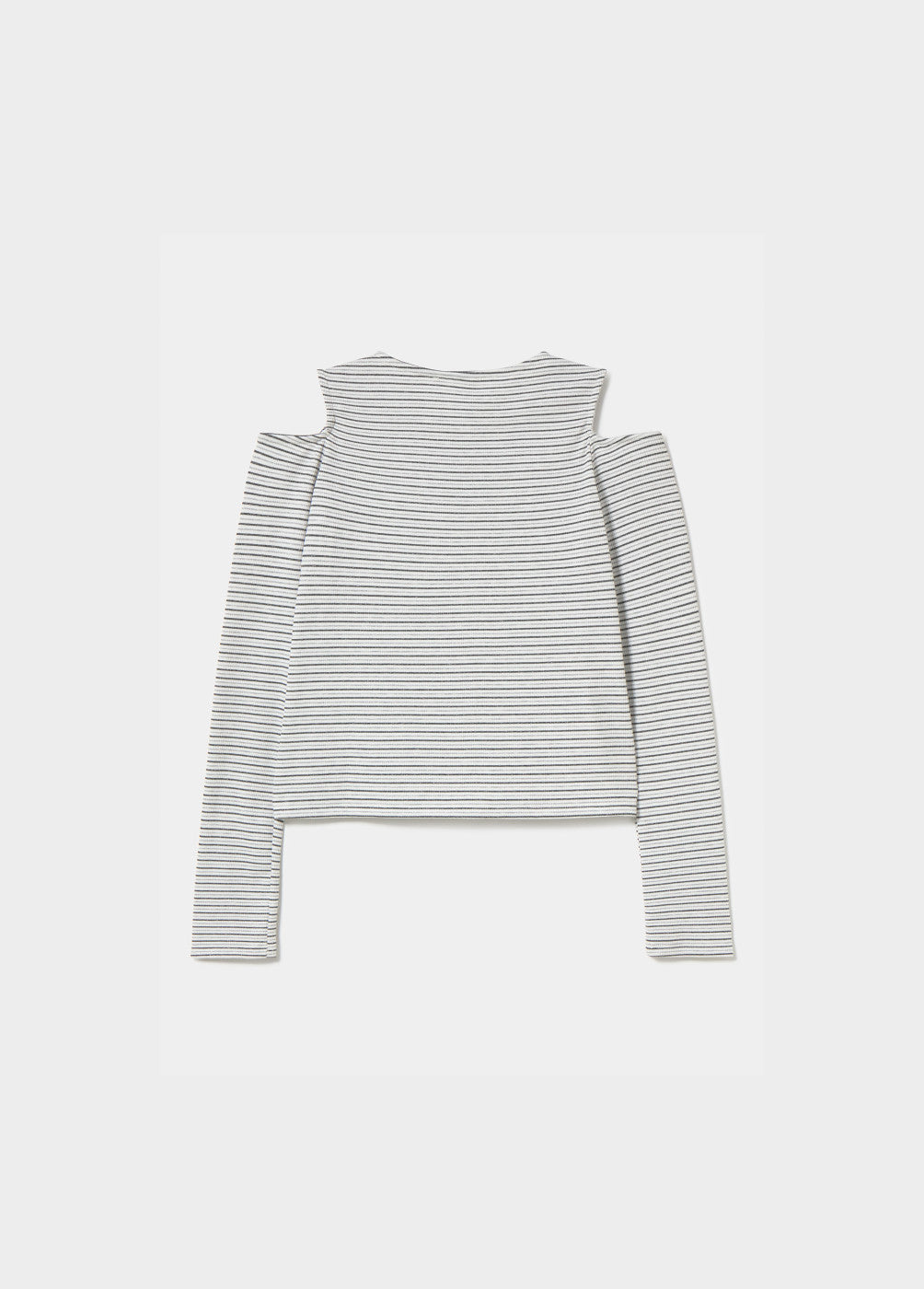 Camiseta raya tejida cut-out hombro