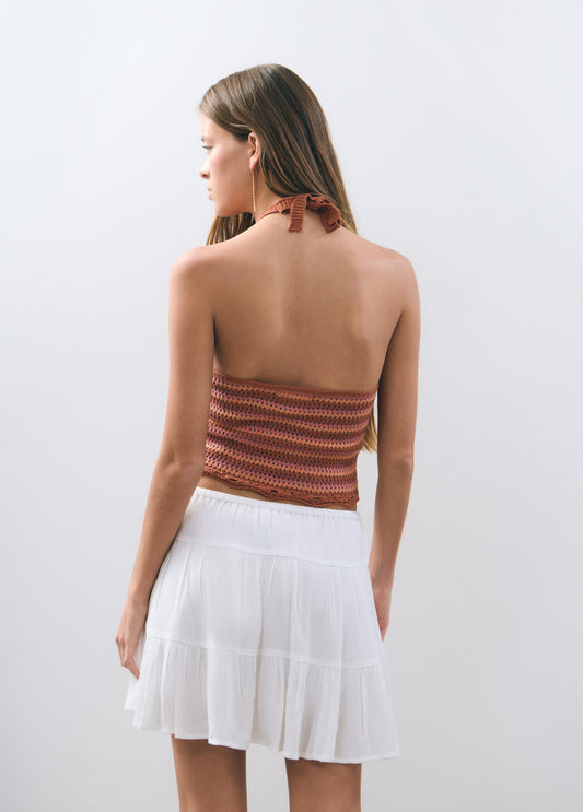 Top punto halter rayas