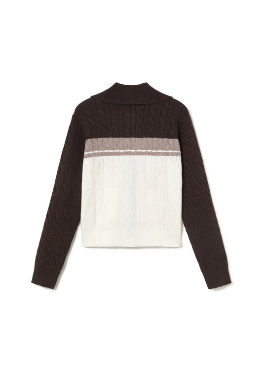 Chaqueta punto cremallera trenzas