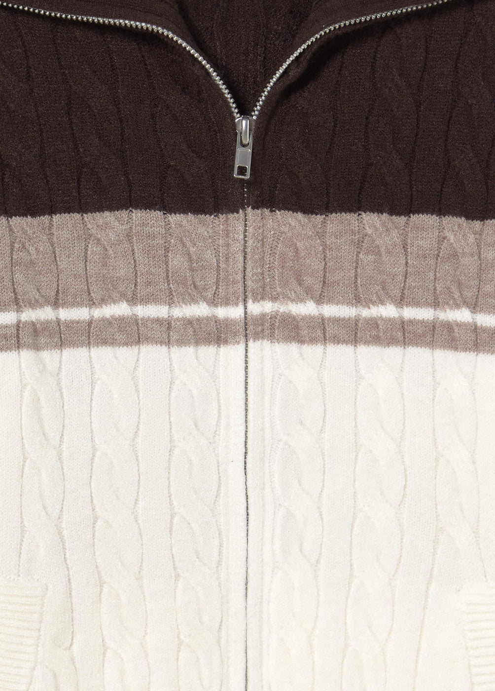 Chaqueta punto cremallera trenzas