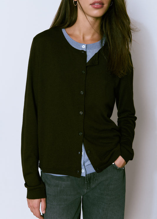 Cardigan doble cuello redondo