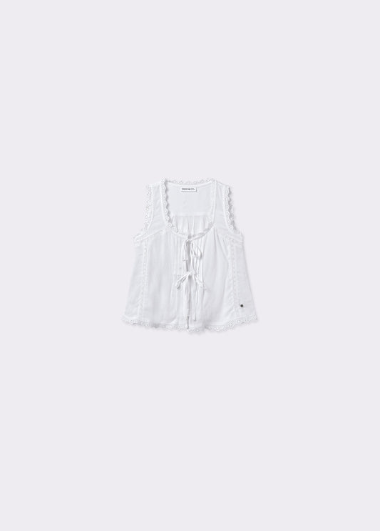 Top encajes lazos