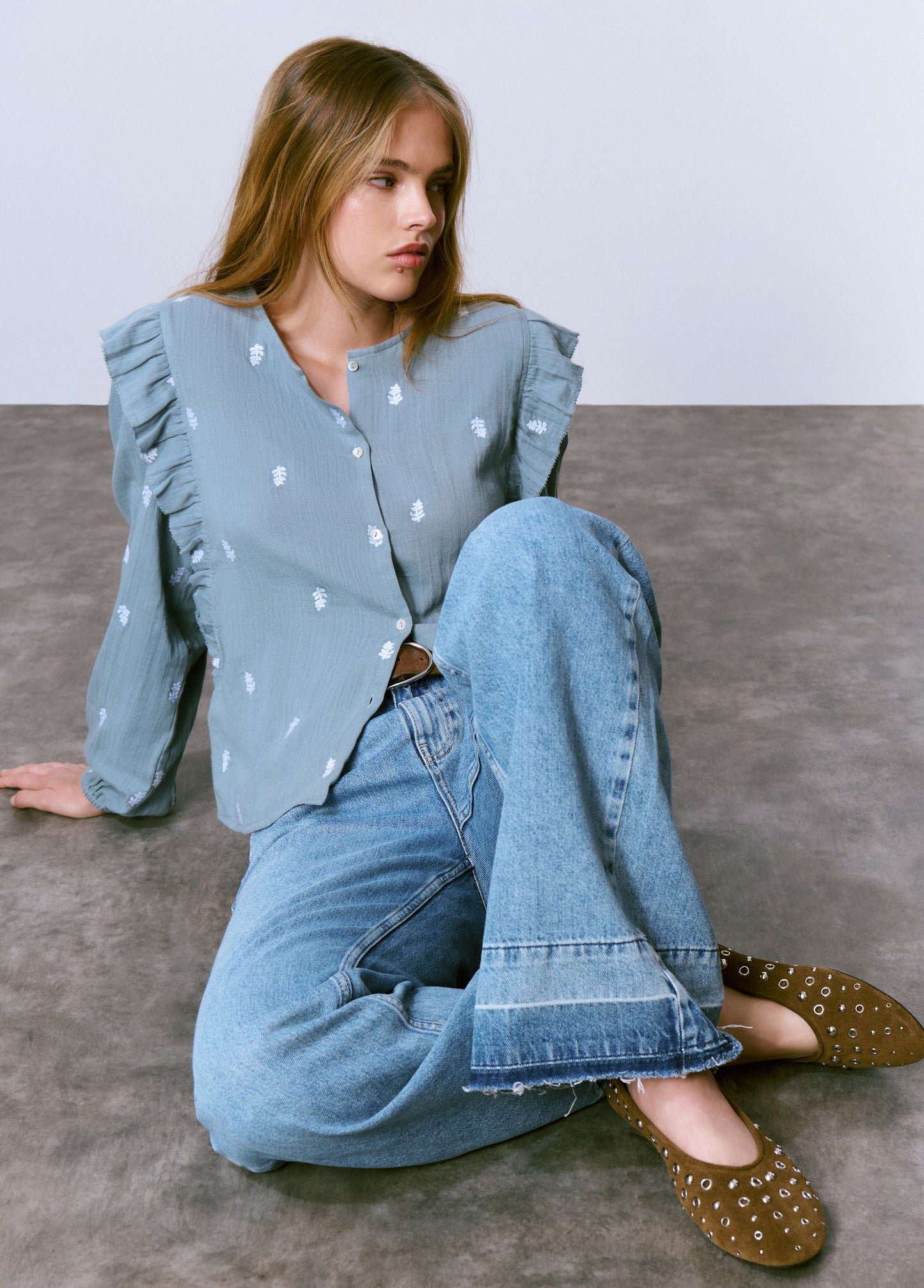 Blusa doble tela bordados