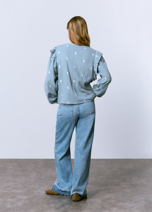 Blusa doble tela bordados