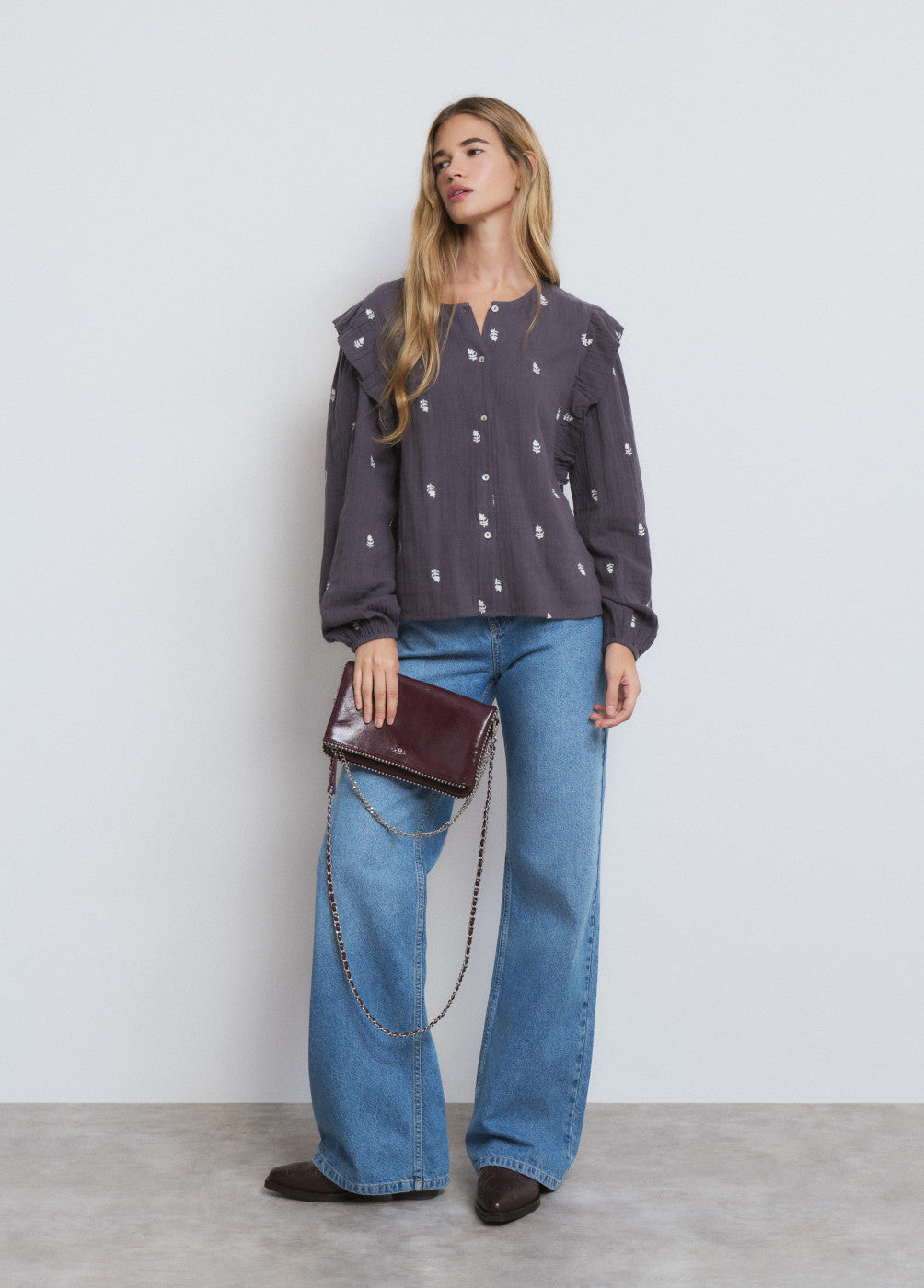 Blusa doble tela bordados