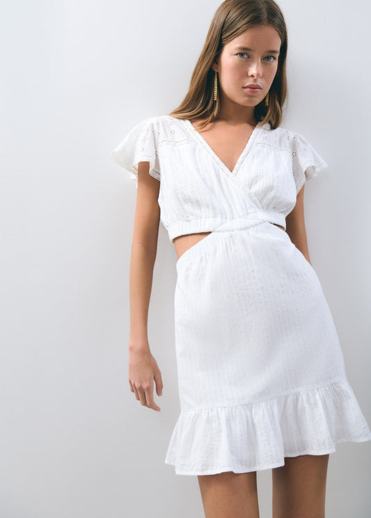 Vestido corto pico cut out