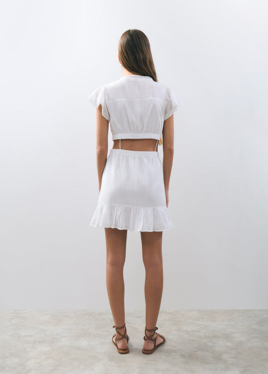 Vestido corto pico cut out