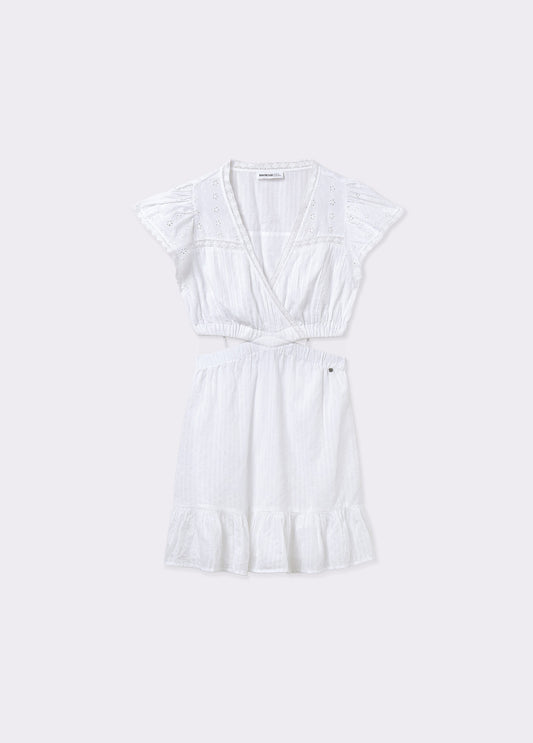 Vestido corto pico cut out