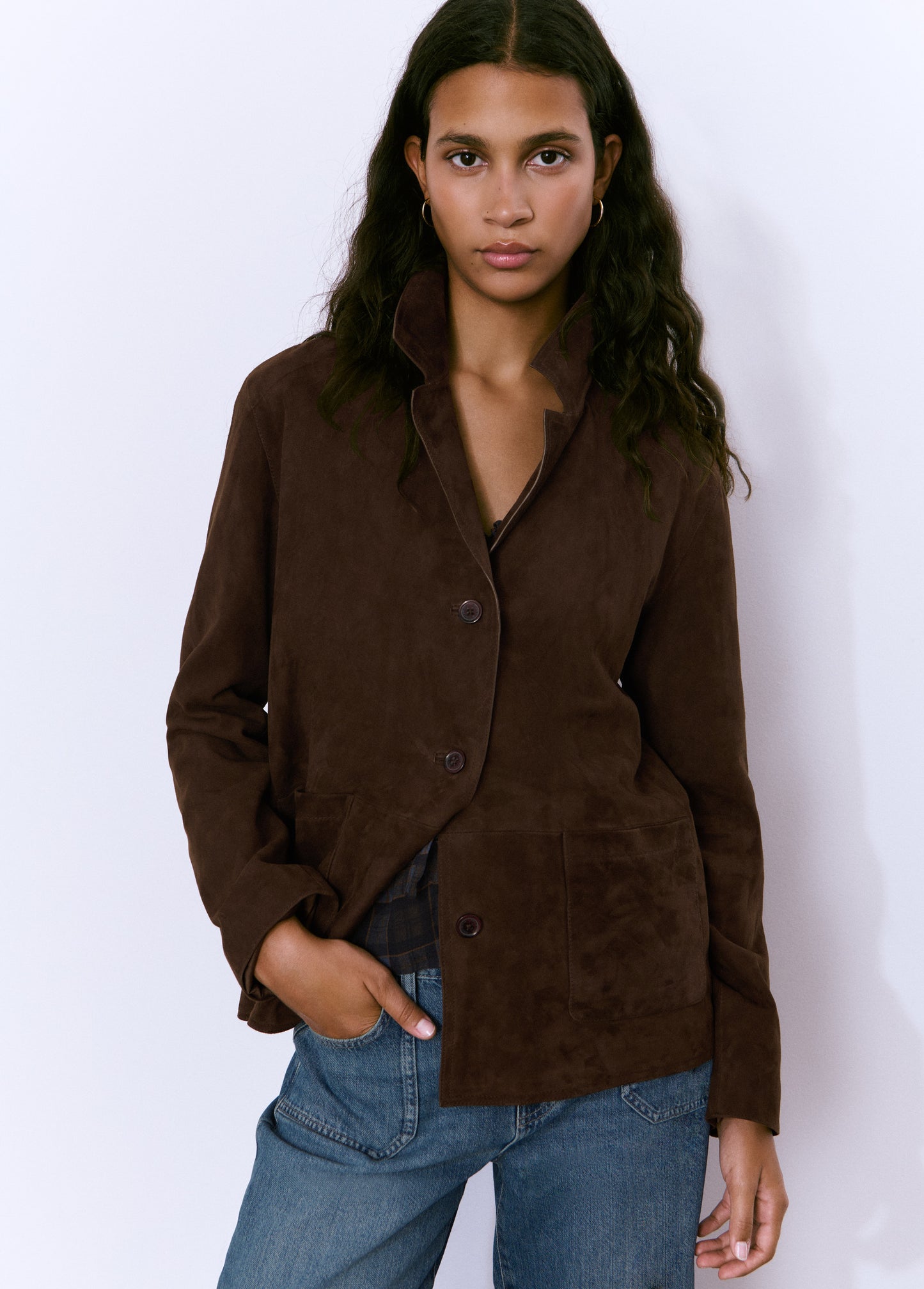 Chaqueta piel suede