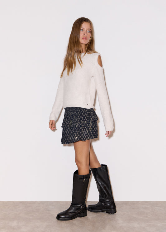 Falda volantes estampada