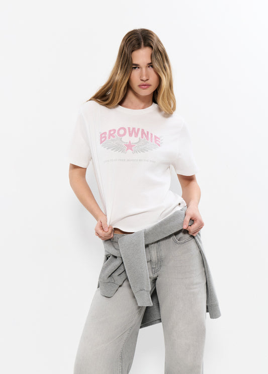 Camiseta print glitter alas